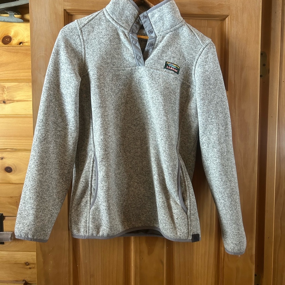 L.L. Bean Gray Fleece Jacket 3/4 Zip